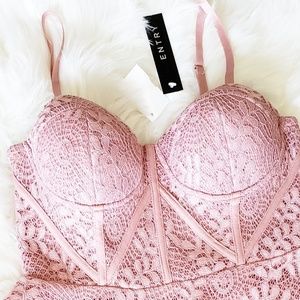 3x$30 🌷Fishnet Lace Skater Dress Blush 🌷NWT